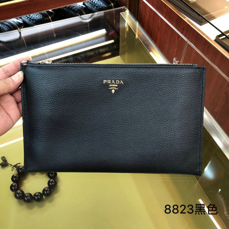 プラダ PRADA GH-PD8823 2019年最新入荷 手持ちかばん クラッチバッグ メンズバッグ かばん レザー 黒