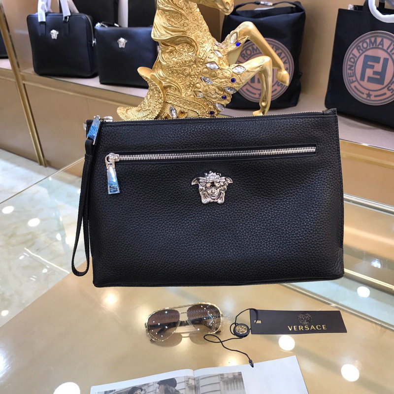 ヴェルサーチ VERSACE GH-VE00573S 2019年最新入荷 手持ちかばん クラッチバッグ メンズバッグ かばん レザー 黒