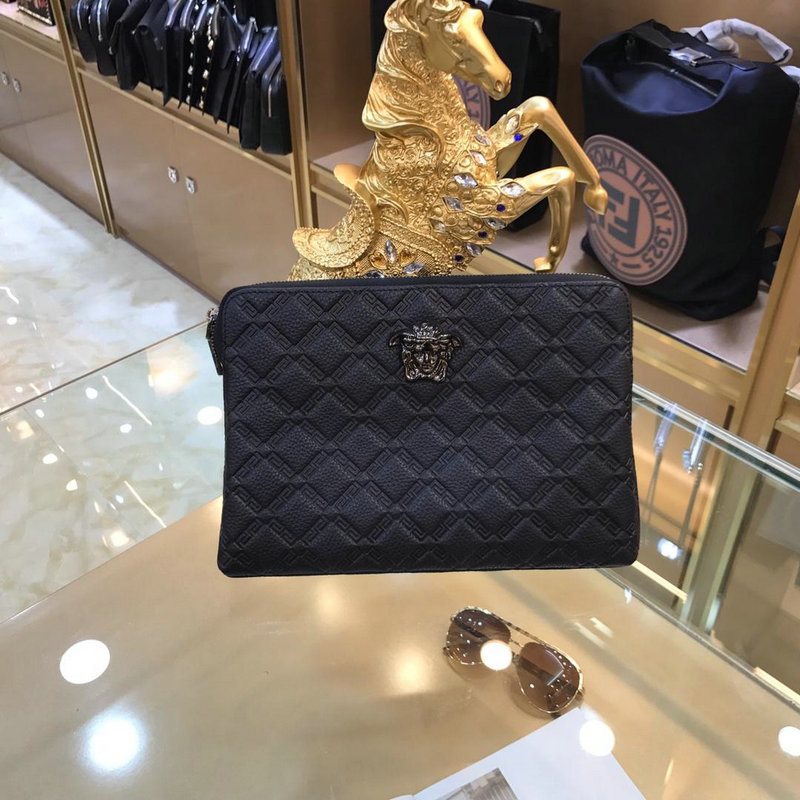 ヴェルサーチ VERSACE GH-VE8735B 2019年最新入荷 手持ちかばん クラッチバッグ メンズバッグ かばん レザー 黒