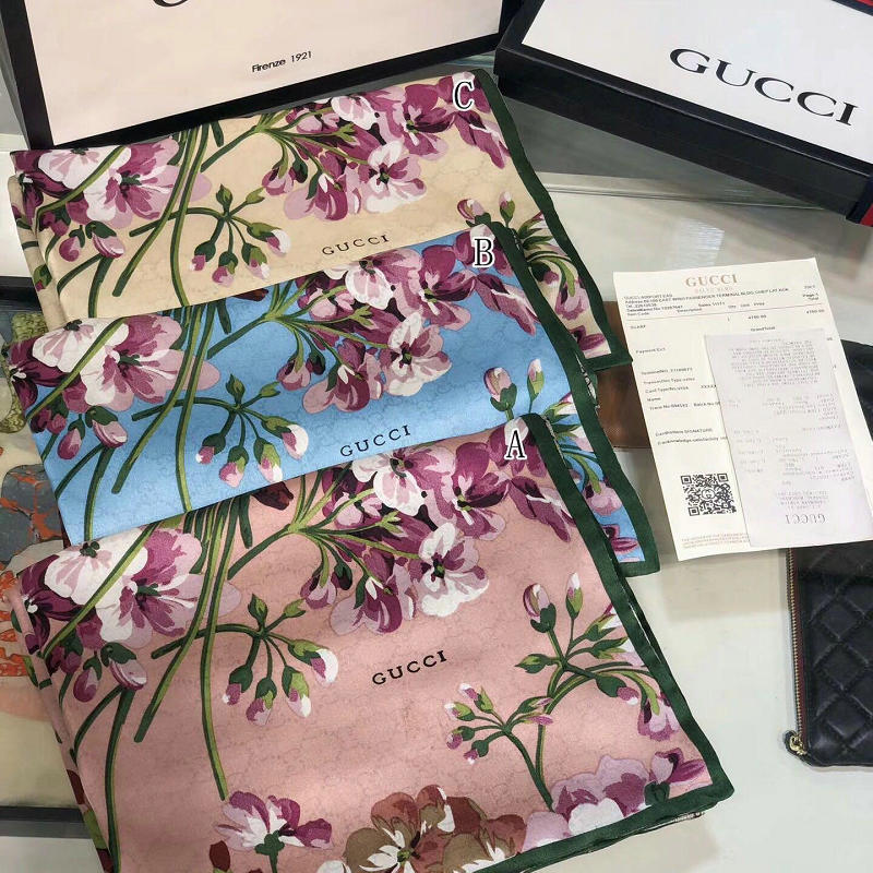 グッチ GUCCI  AN-WJGG19004 2019年春夏最新入荷 マフラー ショール ネッカチーフ シルク レディース