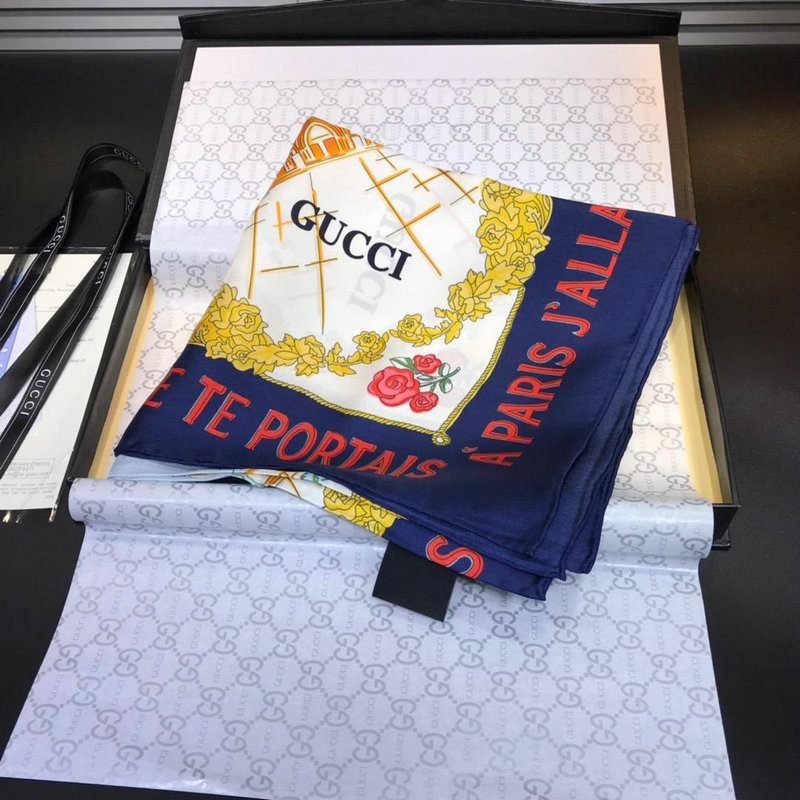 グッチ GUCCI  AN-WJGG19009 2019年春夏最新入荷 Memories of Paris プリント スカーフ マフラー ショール ネッカチーフ シルク レディース