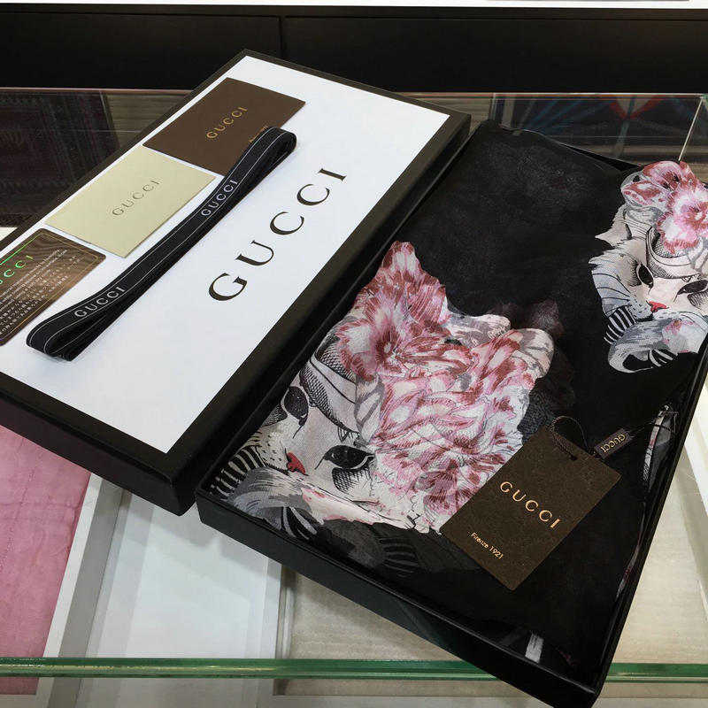 グッチ GUCCI  AN-WJGG19018 2019年春夏最新入荷 マフラー スカーフ ショール ネッカチーフ シルク レディース