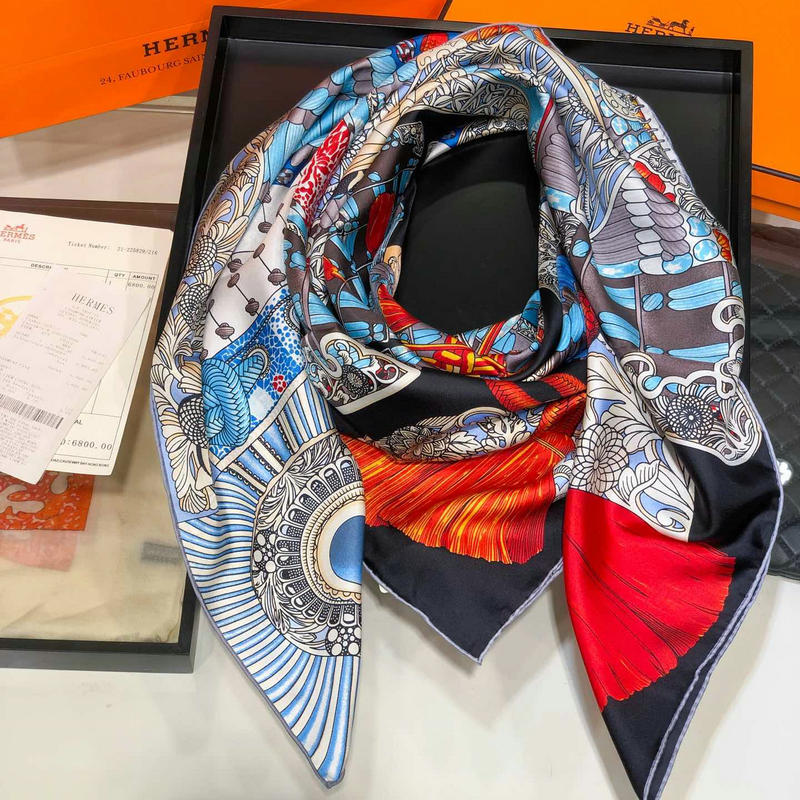 エルメス HERMES AN-WJHE19012 2019年春夏最新入荷 マフラー スカーフ ショール ネッカチーフ シルク レディース
