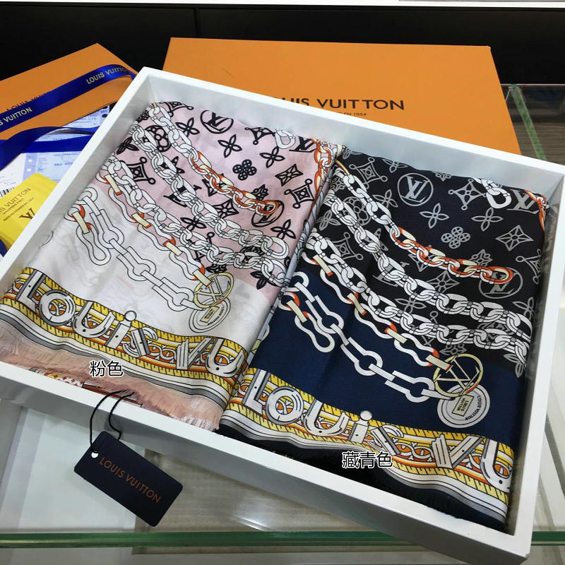 ルイヴィトン LOUISVUITTON AN-WJLV19005 2019年春夏最新入荷 カレ ジェアン ヴァンドームマフラー スカーフ ショール ネッカチーフ シルク M71514 M71434
