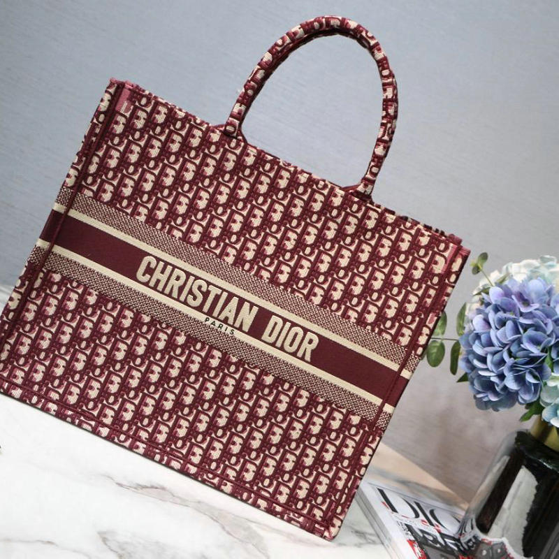 クリスチャンディオール CHRISTIAN DIOR 182-CD0859R 2019年最新入荷 Book Tote ブック トートバッグ ハンドバッグ 刺繍入り