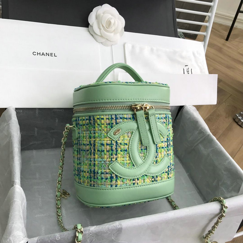 シャネル CHANEL 2019年最新入荷 ヴァニティー ケース ショルダーバッグ 化粧かばん バケットバッグ ツイード