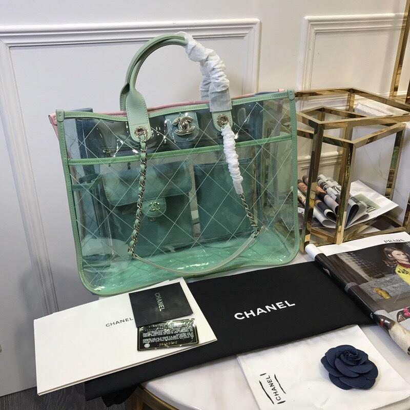 シャネル CHANEL CC-CHSS18 2019年最新入荷 ショッピングバッグ マカロンカラー ママバッグ トートバッグ pvc ハンドバッグ