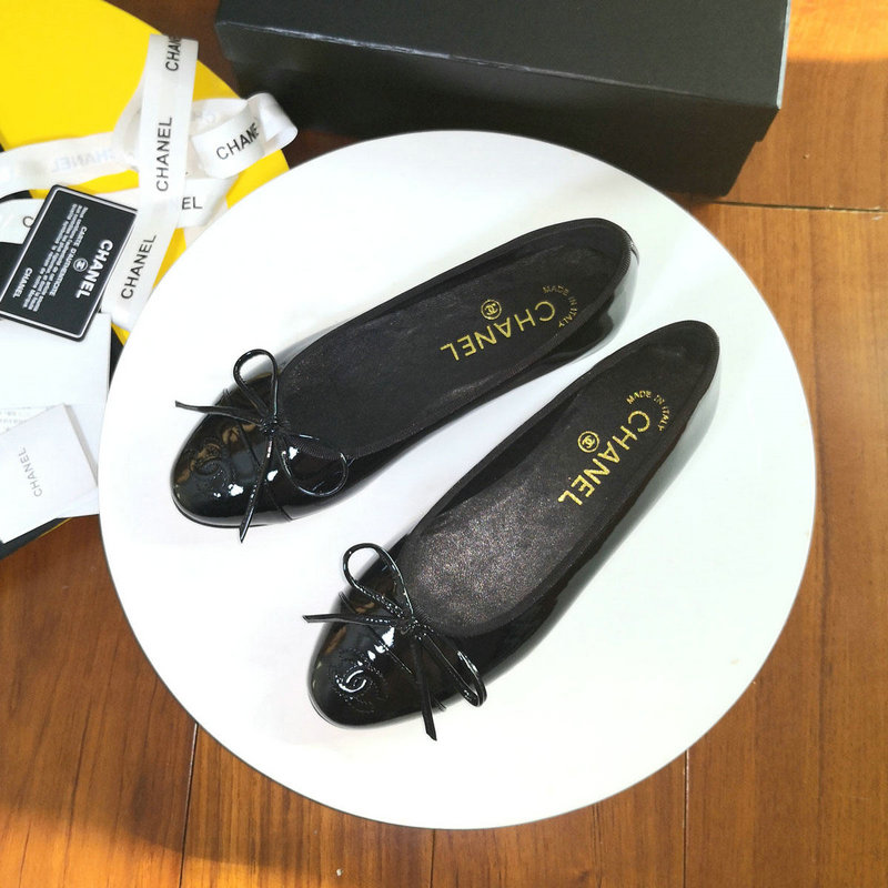 シャネル CHANEL 26-CHJ19051Q 2019年最新入荷 パンプス フラットシューズ ローファーシューズ レディース リボン付き レザー