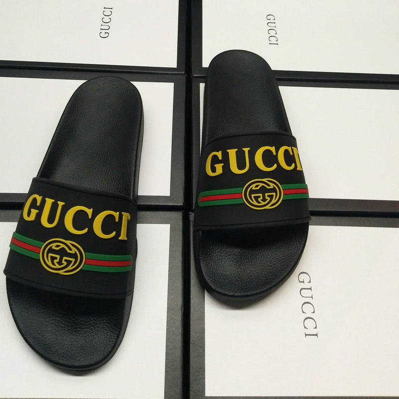 グッチ GUCCI 26-GGJ19058 2019年最新入荷 ビーチサンダル スリッパ ミュール メンズ レディース レザー 黒