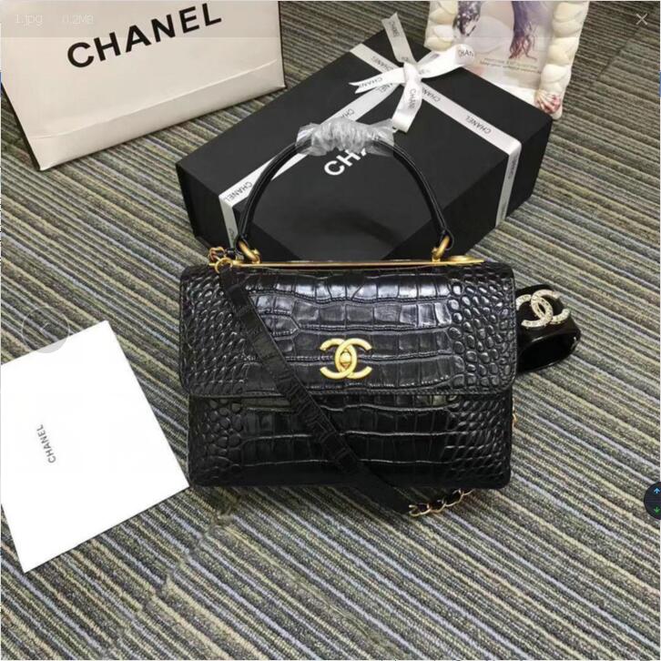 CHANEL シャネル CC-CH92236EBK 2019年最新作 スモール トップハンドル フラップ バッグ 2way ショルダーバッグ カーフスキン レディース 通勤