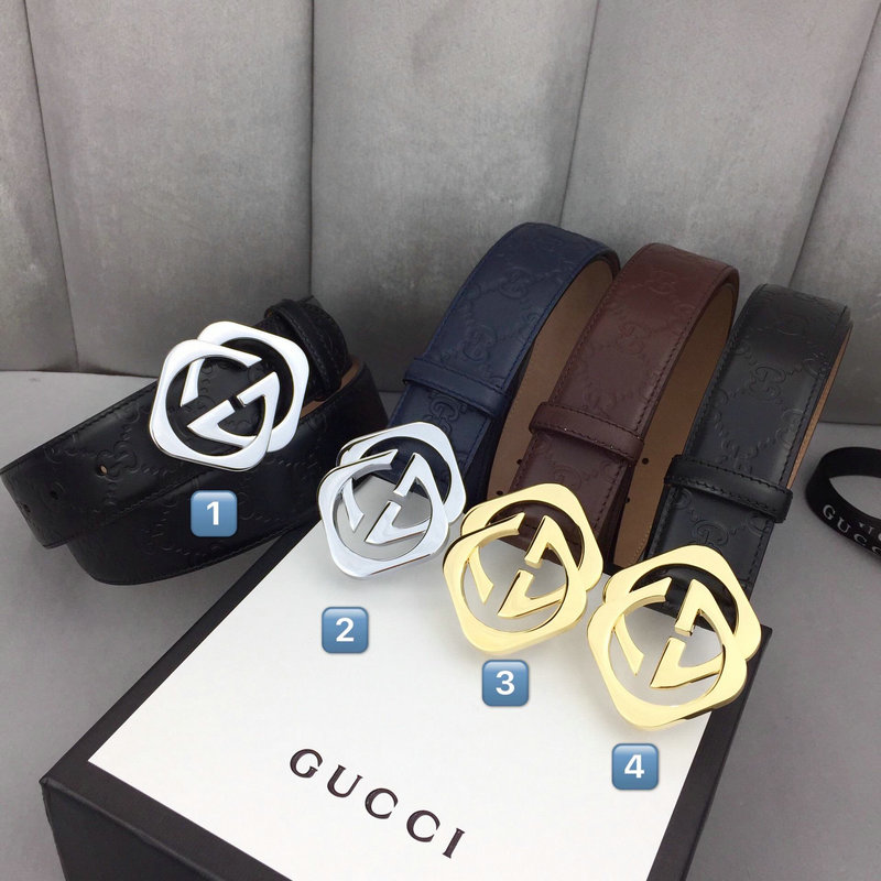 グッチ GUCCI 057-GG411924FK 2019年最新入荷 ベルト ダブル G バックル レザー カーフスキン 幅4cm
