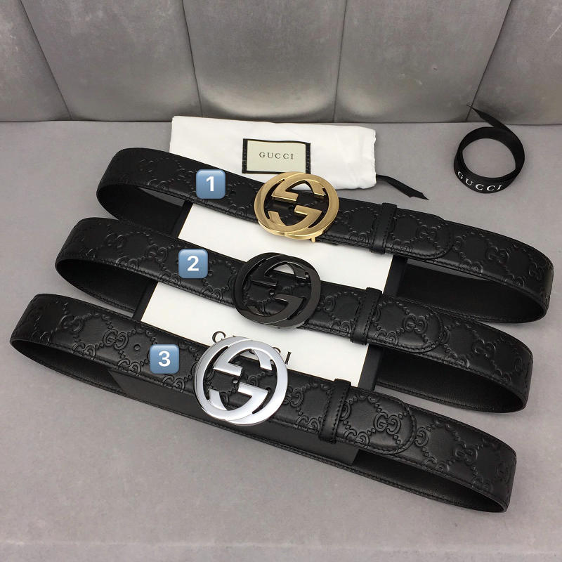 グッチ GUCCI 057-GG411924GK 2019年最新入荷 ベルト ダブル G バックル レザー カーフスキン 幅4cm