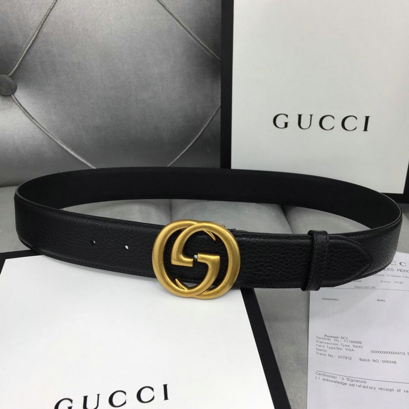 グッチ GUCCI 057-GG474347GY 2019年最新入荷 ベルト ダブル G バックル レザー カーフスキン 幅4cm