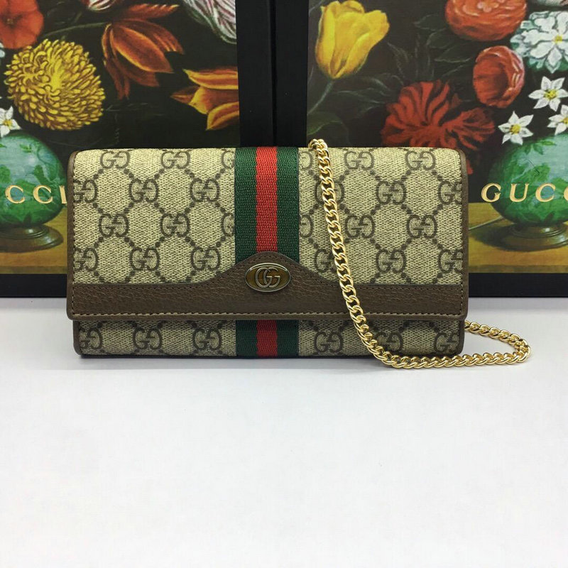 グッチ GUCCI 2019年最新入荷 オフィディア GG チェーンウォレット ショルダーバッグ キャンパス レディース ミニサイズ ミラー付き