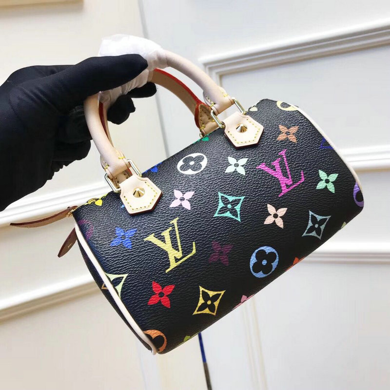 ルイヴィトン LOUISVUITTON  99-M92644 2019年最新入荷 ボストンバッグ トートバッグ ハンドバッグ モノグラムキャンパス マルチカラー ブラック 黒