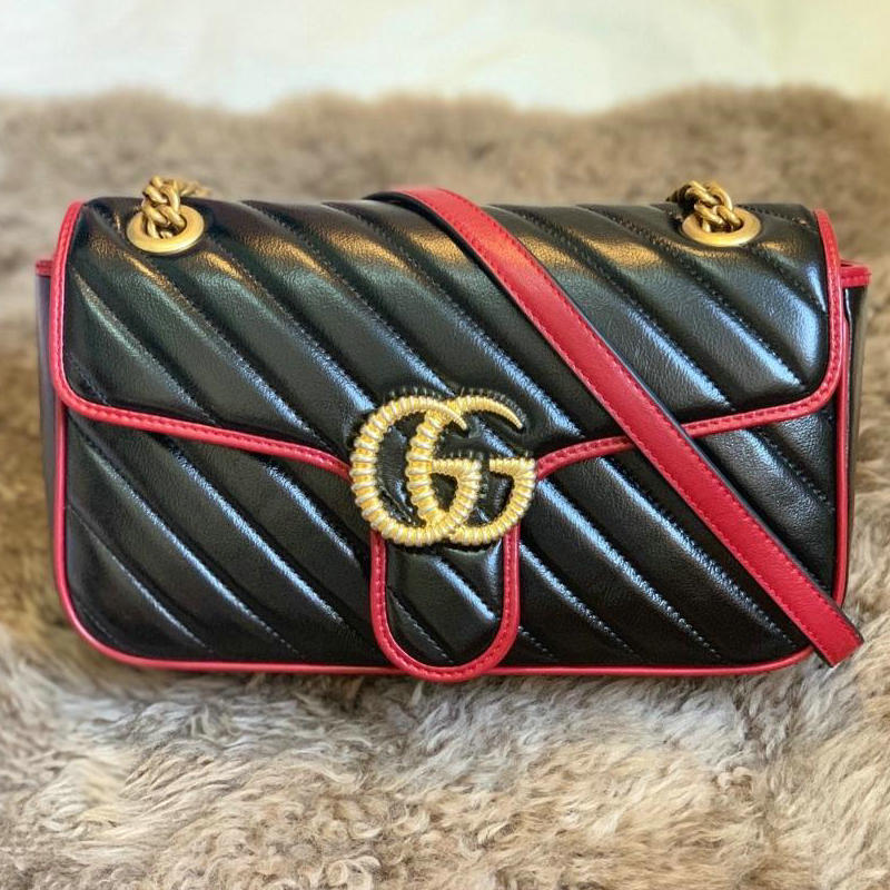 グッチ GUCCI  063-GG443497KR 2019年最新入荷 GG マーモント 斜めがけ ショルダーバッグ キルティング レディースかばん カーフスキン