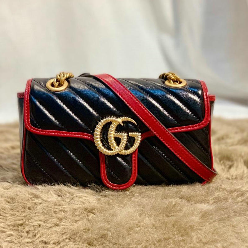 商品名称：グッチ GUCCI  GG446744KR 2019年最新入荷 GG マーモント 斜めがけ ショルダーバッグ キルティング レディースかばん カーフスキン