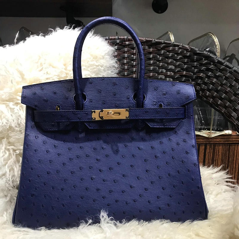 商品名称：エルメス  063-HBK35TPBL HERMES 2019年最新入荷 バーキン トートバッグ トップハンドバッグ オーストリッチ