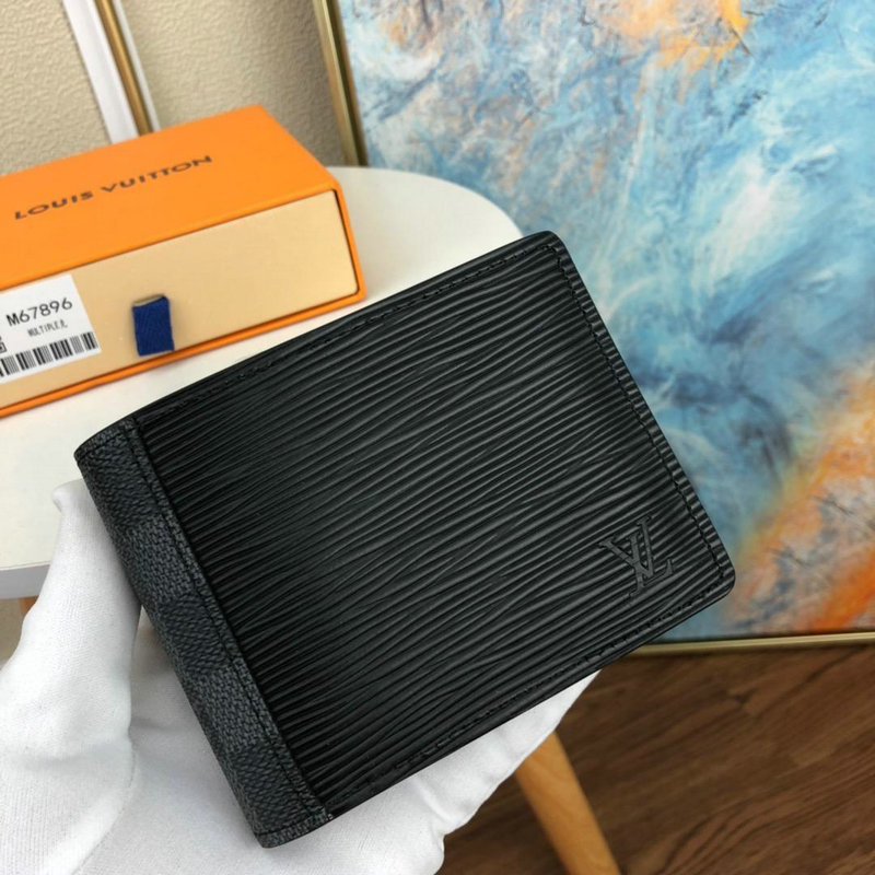 ルイヴィトン LOUISVUITTON  063-M67896 2019年最新入荷 ポルトフォイユ ミュルティプル ウォレット 二つ折り短財布 カードポケット付き エピレザー