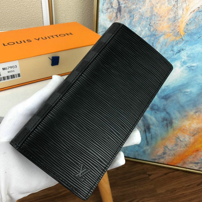 ルイヴィトン LOUISVUITTON  063-M67903 2019年最新入荷 ポルトフォイユ ブラザ 二つ折り長財布 ロングウォレット 札入れ エピレザー 黒