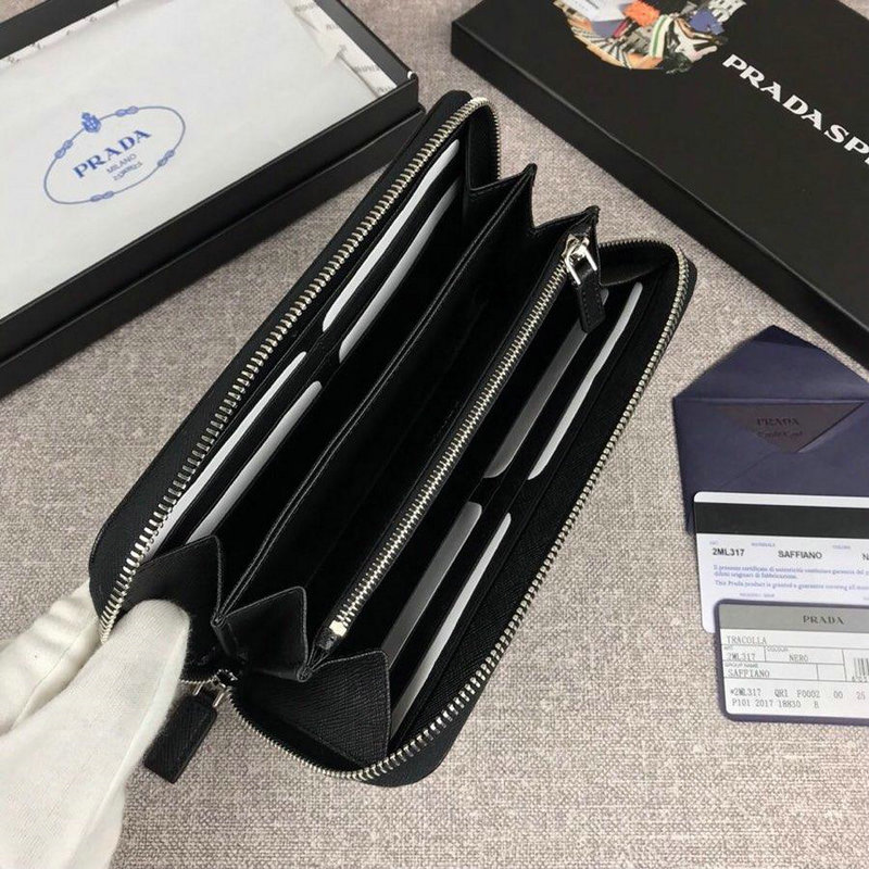 プラダ PRADA  063-PD2ML317 2019年最新入荷 ジッピーウォレット ラウンドファスナー長財布 カーフレザー