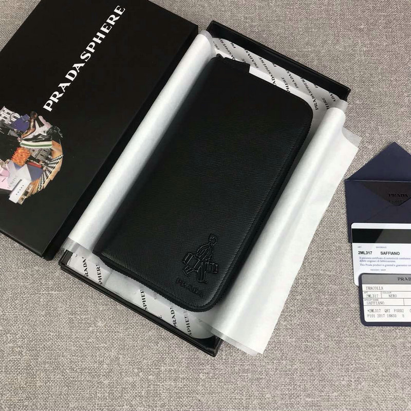 プラダ PRADA 2063-PD2ML317Y 019年最新入荷 ジッピーウォレット ラウンドファスナー長財布 カーフレザー