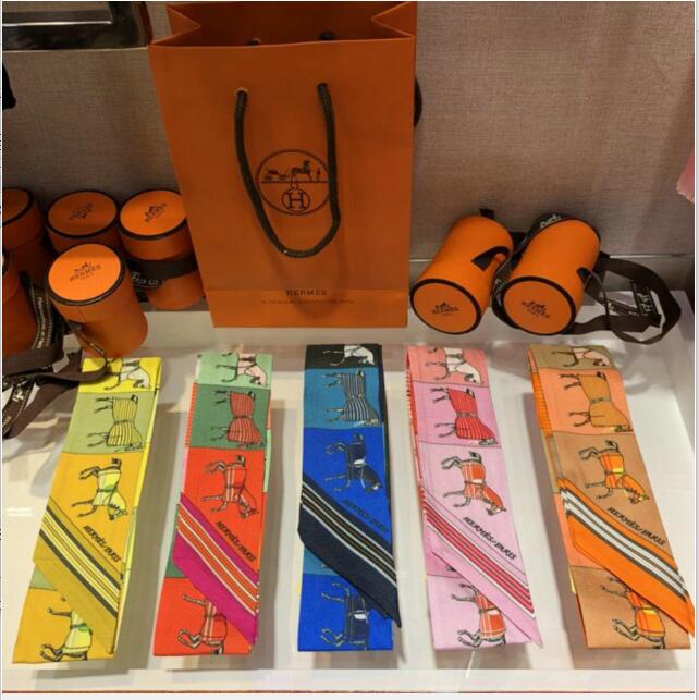 エルメス  HERMES  063-FDHE19002 2019年最新入荷 ツイリー ストリーマ マフラー ヘアーバンド シルク