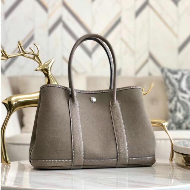 エルメス HERMES 063-H6003BQH 2019年最新入荷 ガーデンパーティー トートバッグ ハンドバッグ キャンパス ママバッグ