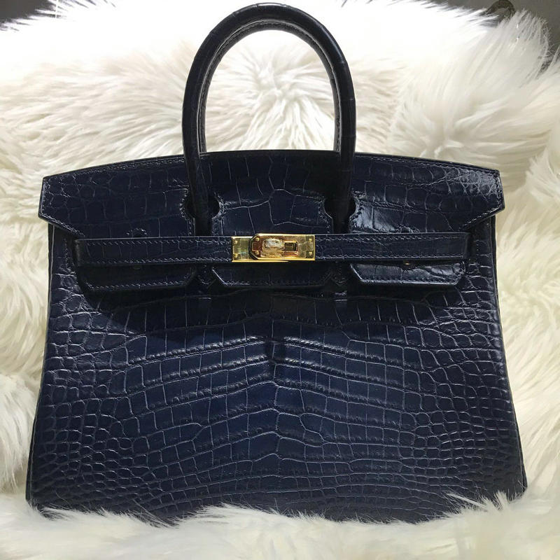 エルメス HERMES  063-HBK35EPBL 2019年最新入荷 バーキンバッグ トートバッグ ハンドバッグ クロコダイル革 レディースかばん