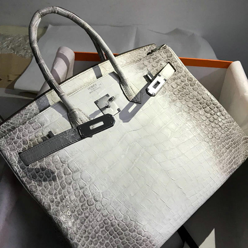エルメス HERMES 063-HBK35EXM 2019年最新入荷 バーキンバッグ トートバッグ ヒマラヤ ハンドバッグ クロコダイル革 レディースかばん