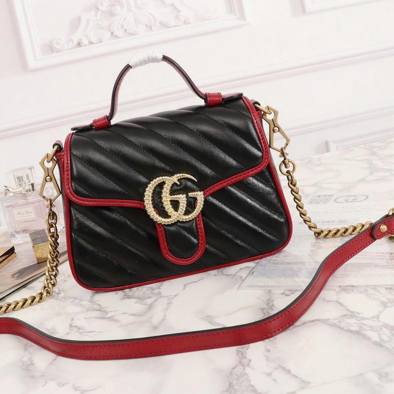グッチ GUCCI 2019年最新入荷 GGマーモント ミニ トップハンドルバッグ 2way ショルダーバッグ レザー