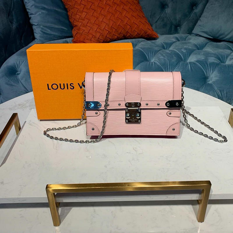 ルイヴィトン LOUISVUITTON  057-M67508 2019年最新入荷 ポルトフォイユ トランク チェーンウォレット ショルダーバッグ エピレザー ローズバレリーヌ