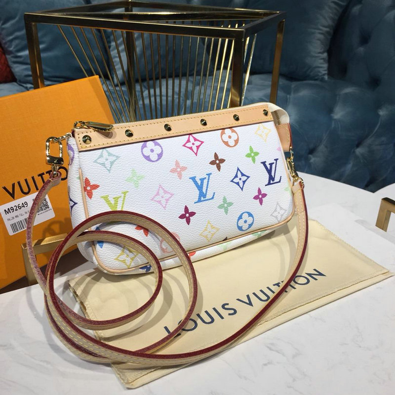 ルイヴィトン LOUISVUITTON  057-M92649 2019年最新入荷 ショルダーバッグ モノグラムマルチカラー ホワイト チェーンポーチ