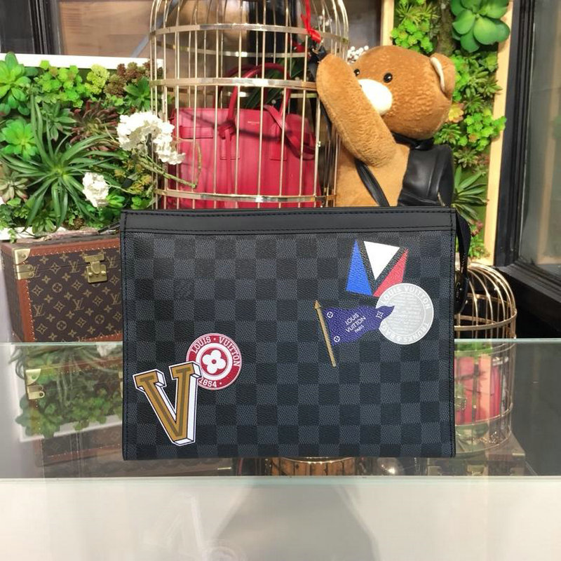 商品名称：ルイヴィトン LOUISVUITTON  057-N64442 2019年最新入荷 ポシェット ヴォワヤージュ MM ポーチ 手持ちかばん クラッチバッグ ダミエキャンパス