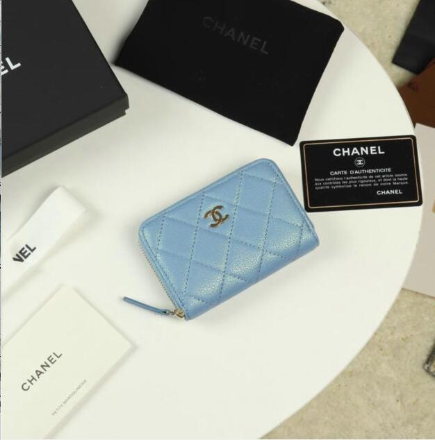 シャネル CHANEL 063-CH69271 2019年最新作 ジップウォレット ファスナー短財布 小銭入れ ジッピーコインケース キャビアスキン