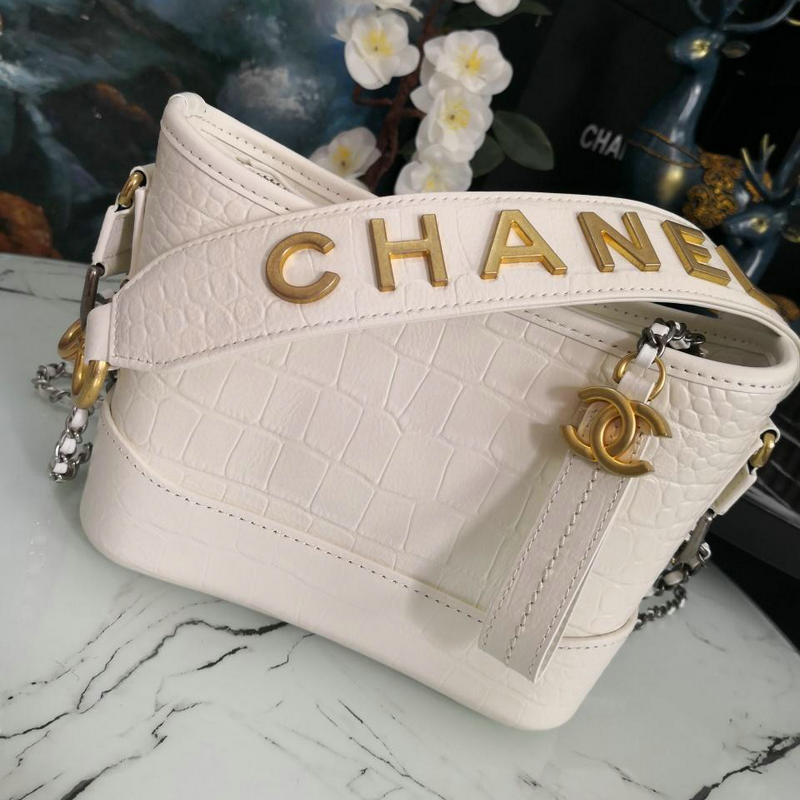 シャネル CHANEL 063-CH91810Y 2019年最新作 ガブリエル ドゥ スモール ホーボー バッグ ショルダーバッグ クロコ柄