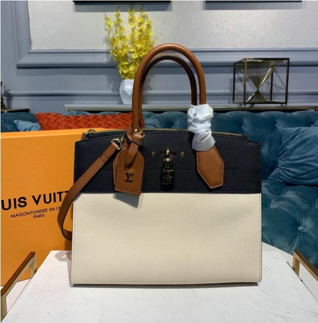 ルイヴィトン LOUISVUITTON  057-M537552019年最新入荷 シティ スティーマー MM ハンドバッグ トートバッグ 2way ショルダーバッグ グレインレザー