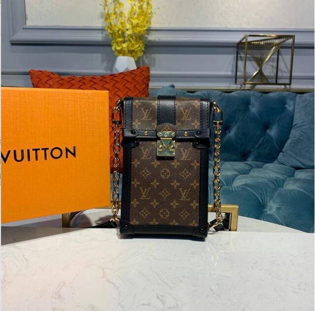 商品名称：ルイヴィトン LOUISVUITTON  057-M63913 2019年最新入荷 ポシェット トランク ヴェルティカル 斜めがけ ショルダーバッグ チェーンウォレット モノグラムキャンパス