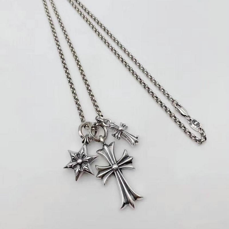 クロムハーツ Chrome Hearts  YXBL-CMXL19005 2019年最新作 ネックレス 三つ ペンダント ロングチェーン アクセサリー ギフト プレゼント