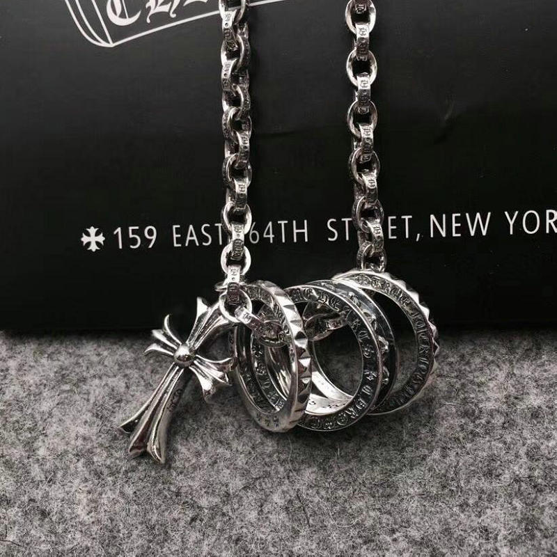 クロムハーツ Chrome Hearts  YXBL-CMXL19010 2019年最新作 ネックレス 十字架&リング ペンダント ロングチェーン アクセサリー ギフト プレゼント