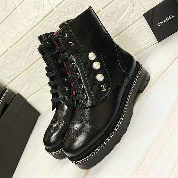 シャネル CHANEL 26-CHJ20036  2020年秋冬最新入荷 ハイブーツ レースアップ ミドルブーツ レディースシューズ 靴 通勤 通学