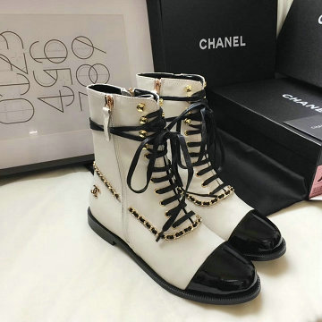 商品名称：シャネル CHANEL 2020年秋冬最新入荷 ミドルブーツ レディースシューズ レースアップブーツ 靴 通勤 通学