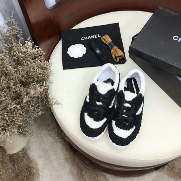 シャネル CHANEL  26-CHJ20061 2020年秋冬最新入荷 スニーカー フラットシューズ レディースシューズ レースアップシューズ ラムウール 季節問わず