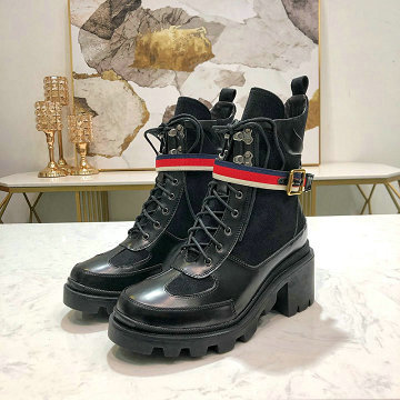 グッチ GUCCI  26-GGJ20024 2020年秋冬最新入荷 マーティンブーツ ショートブーツ レディースシューズ レースアップシューズ ハイヒールシューズ レザー
