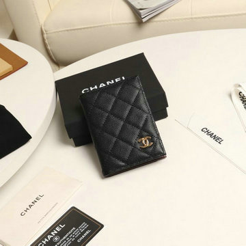 シャネル CHANEL  JS-CH0215QJK 2019年最新入荷 クラシック カードケース 二つ折り キャビアスキン 名刺入れ グレインド カーフスキン