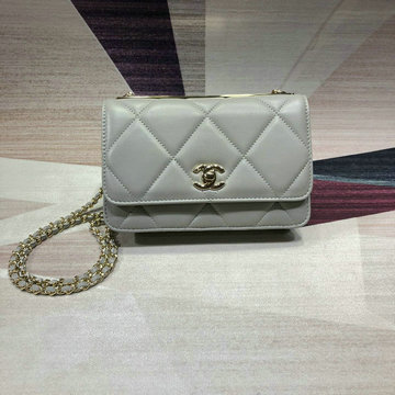 シャネル CHANEL JS-CH80982H  2019年最新入荷 WOC フラップバッグ チェーンウォレット 斜め掛け ショルダーバッグ 2way 手持ちかばん ラムスキン