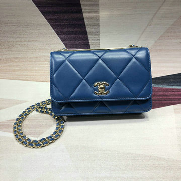 シャネル CHANEL JS-CH80982L  2019年最新入荷 WOC フラップバッグ チェーンウォレット 斜め掛け ショルダーバッグ 2way 手持ちかばん ラムスキン