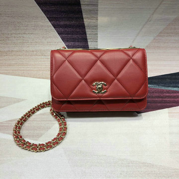 商品名称：シャネル CHANEL  JS-CH80982R 2019年最新入荷 WOC フラップバッグ チェーンウォレット 斜め掛け ショルダーバッグ 2way 手持ちかばん ラムスキン