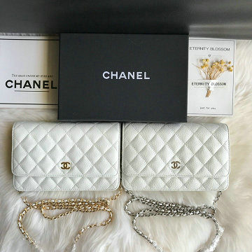 シャネル CHANEL JS-CH33814Q 2019年最新入荷 クラシック チェーンウォレット 斜めがけ ショルダーバッグ フラップバッグ キャビアスキン