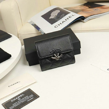 シャネル CHANEL JS-CH84424 2019年最新入荷 三つ折り短財布 ショートウォレット カードケース キャビアスキン 札入れ